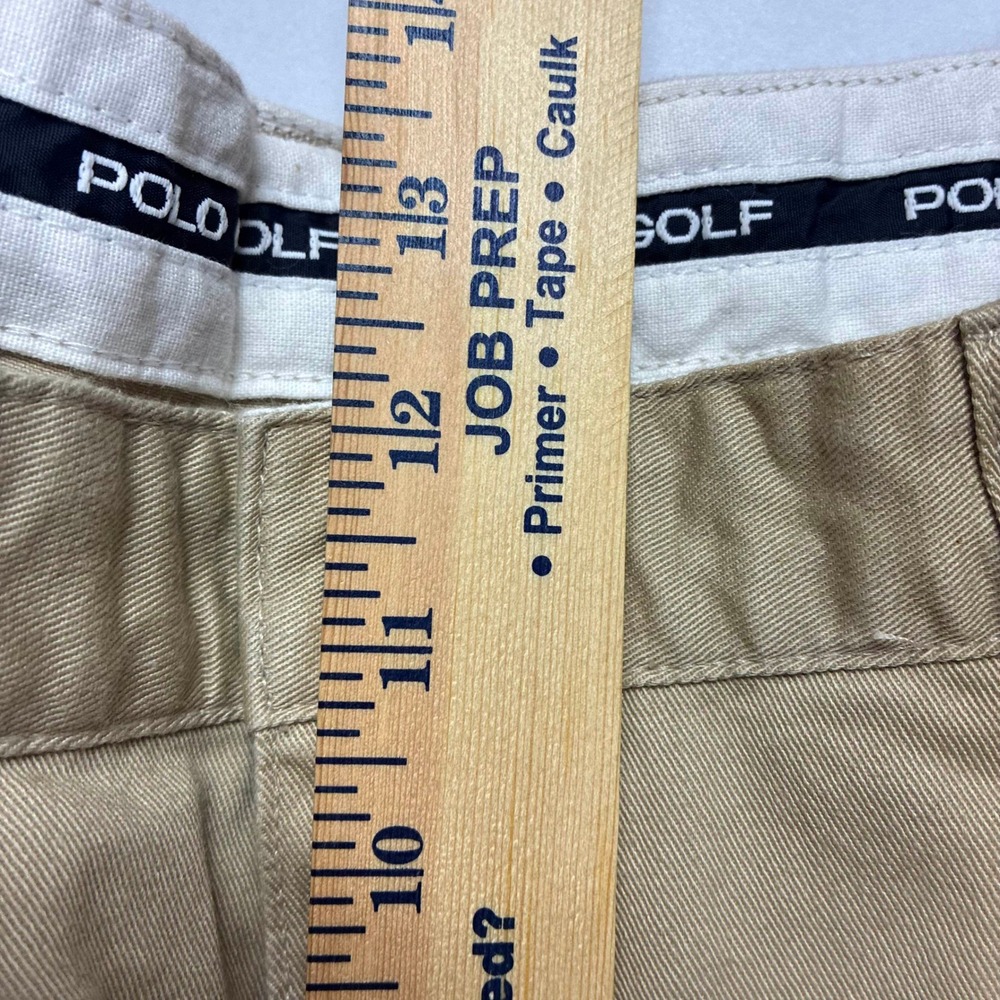 Polo Golf Ralph Lauren Mens Pleated Chino Pants Tan Khaki Cotton 34x34 - Picture 10 of 13
